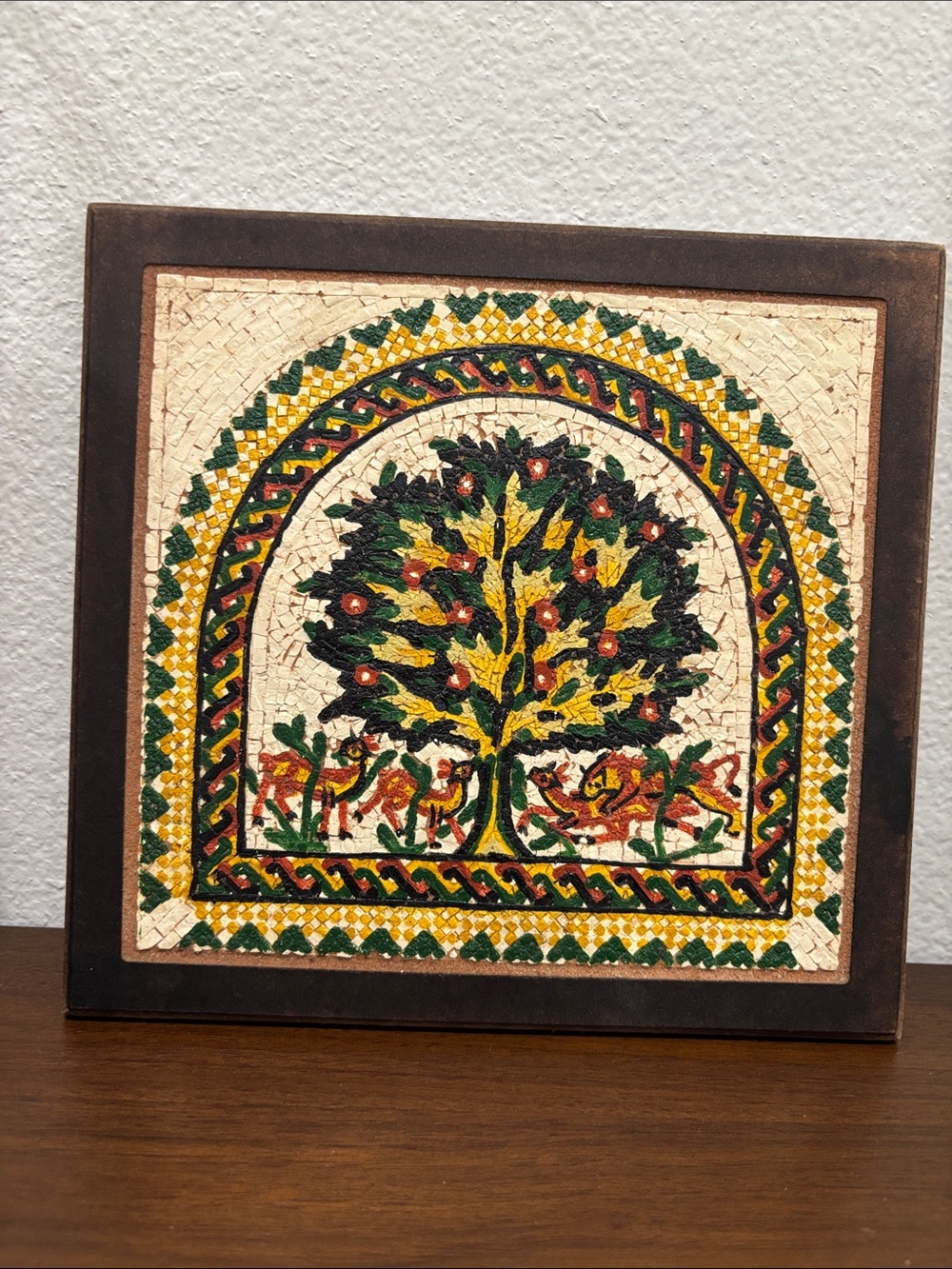 Real Stones Mosaics Tree Of Life Wooden Frame Handcrafted